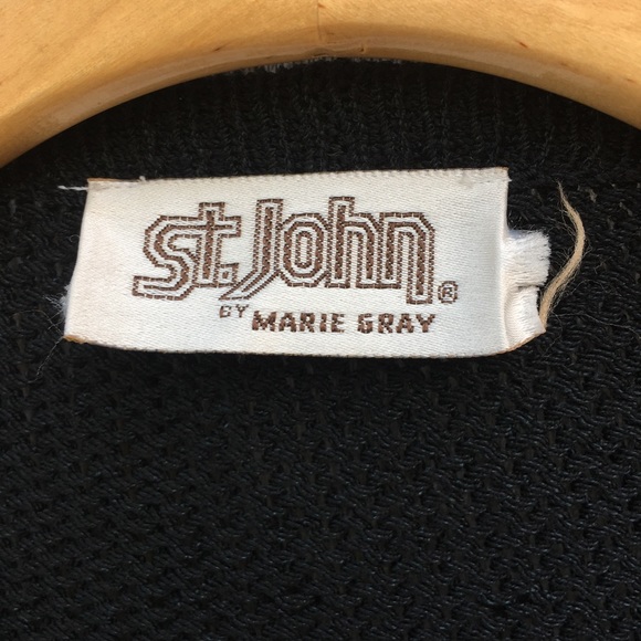 Vintage St. John Santana Knit Open Cardigan Black - Picture 3 of 10